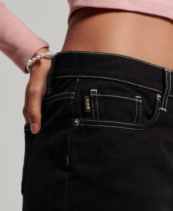 Superdry fustă mini îmbrăcăminte de lucru îmbrăcăminte negru femei JX0Z4132