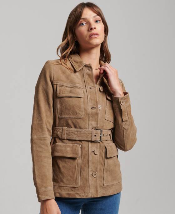 Superdry geaca safari studios de piele intoarsa îmbrăcăminte bej femei JX0Z3522