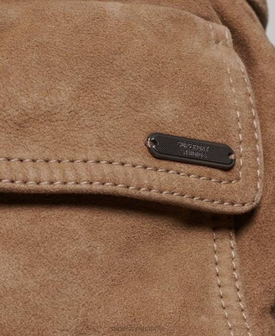 Superdry geaca safari studios de piele intoarsa îmbrăcăminte bej femei JX0Z3522