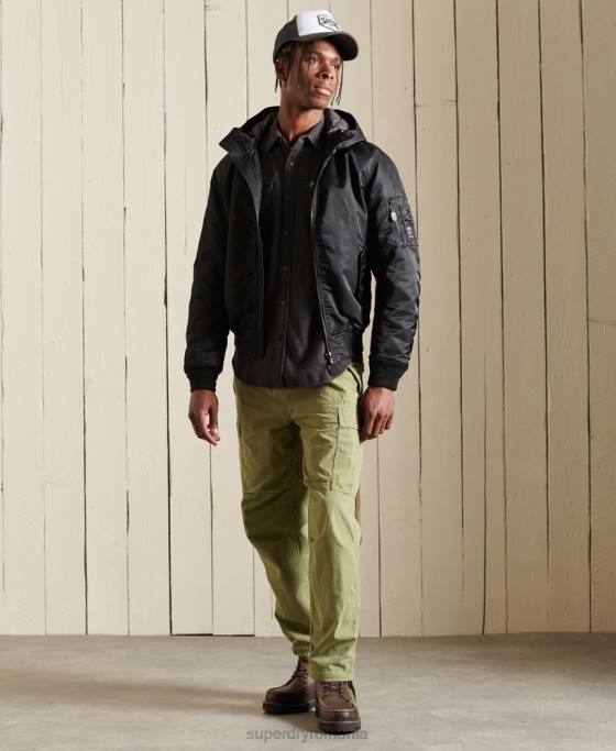 Superdry geacă bomber cu glugă ma1 îmbrăcăminte negru bărbați JX0Z4673