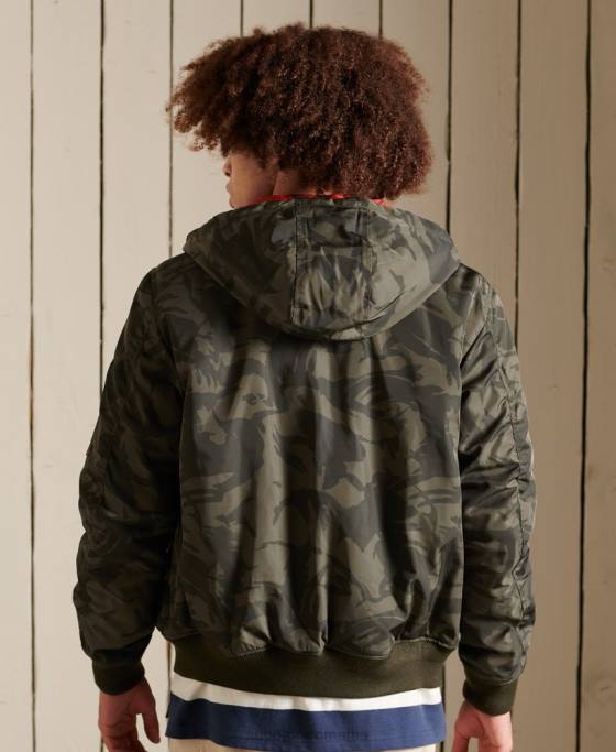 Superdry geacă bomber cu glugă ma1 îmbrăcăminte verde bărbați JX0Z4575