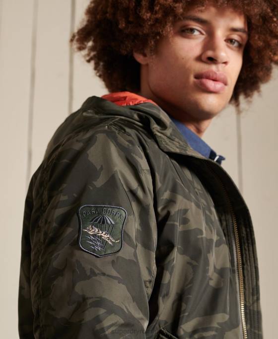 Superdry geacă bomber cu glugă ma1 îmbrăcăminte verde bărbați JX0Z4575