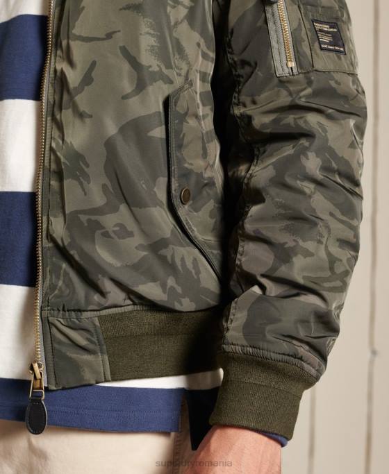 Superdry geacă bomber cu glugă ma1 îmbrăcăminte verde bărbați JX0Z4575