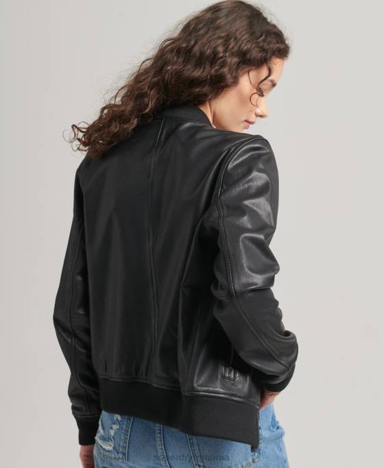 Superdry geacă bomber de zbor din piele îmbrăcăminte negru femei JX0Z5723