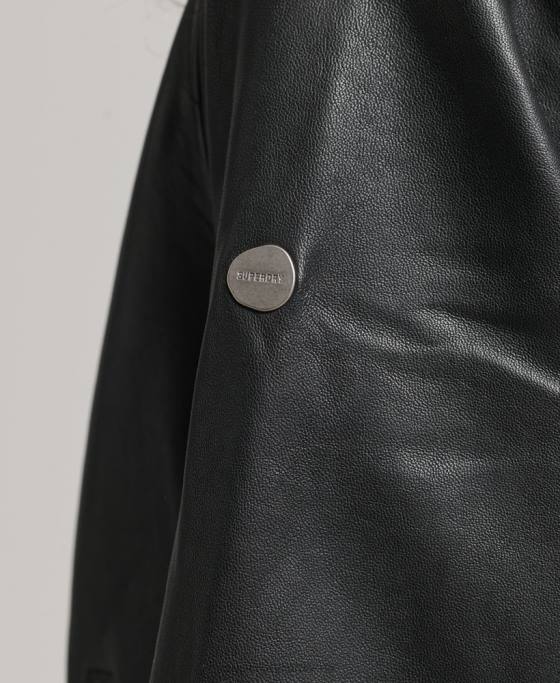 Superdry geacă bomber de zbor din piele îmbrăcăminte negru femei JX0Z5723