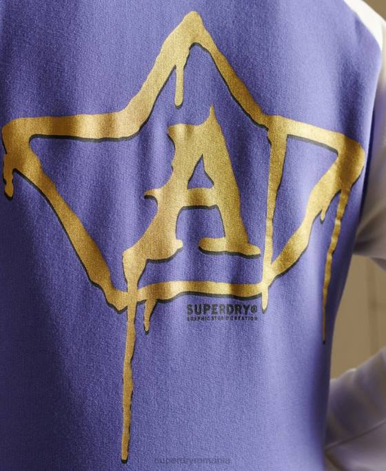 Superdry geacă bomber din jerseu care se încrucișează îmbrăcăminte Violet femei JX0Z5826