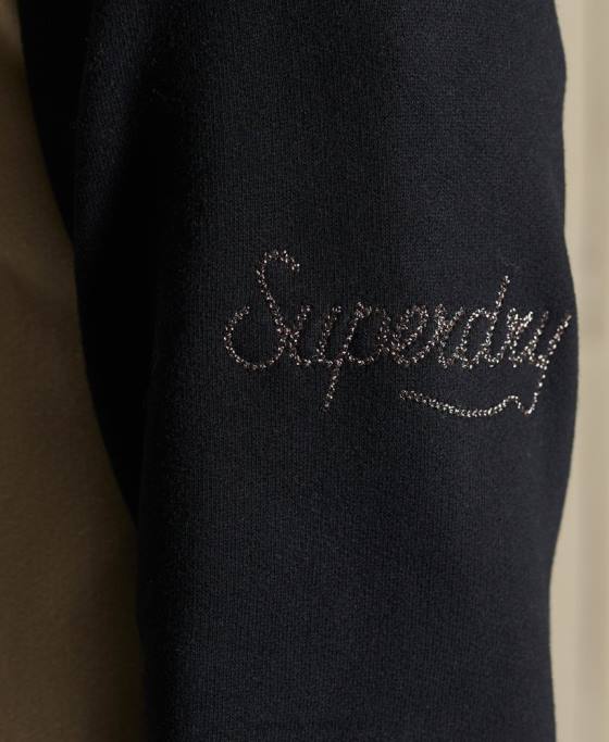 Superdry geacă bomber din jerseu care se încrucișează îmbrăcăminte gri deschis femei JX0Z5825