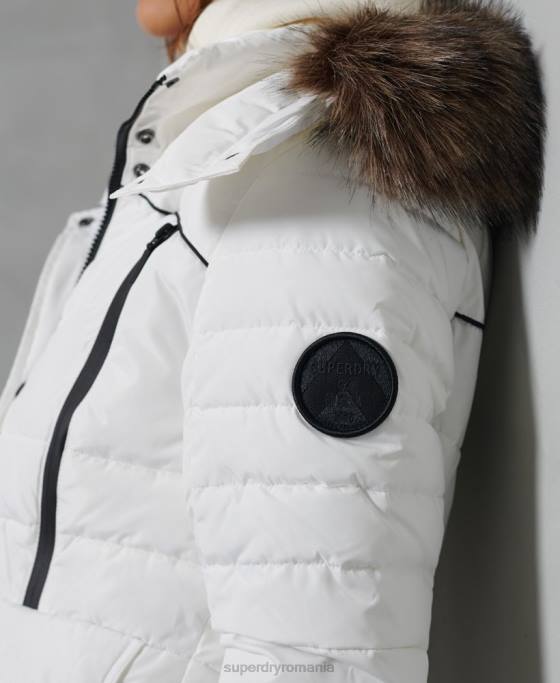 Superdry geacă căptușită ghețar îmbrăcăminte alb femei JX0Z5514