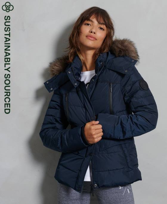 Superdry geacă căptușită ghețar îmbrăcăminte marina femei JX0Z5654