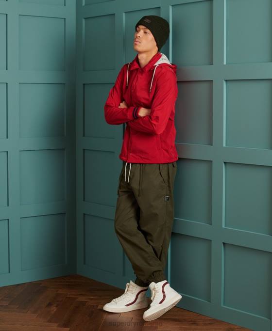 Superdry geacă de antrenor cu glugă de baseball îmbrăcăminte roșu bărbați JX0Z1200