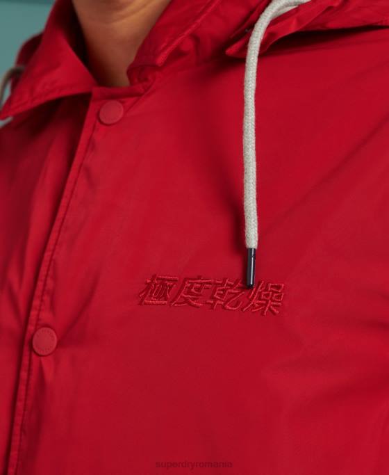 Superdry geacă de antrenor cu glugă de baseball îmbrăcăminte roșu bărbați JX0Z1200