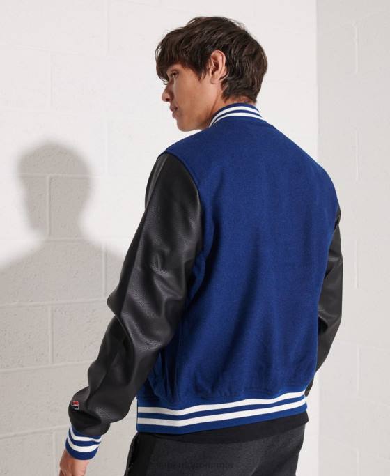 Superdry geacă de baseball de lână îmbrăcăminte marina bărbați JX0Z4586
