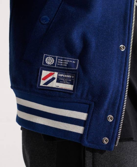 Superdry geacă de baseball de lână îmbrăcăminte marina bărbați JX0Z4586