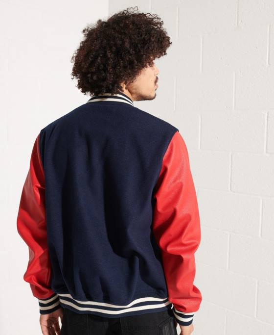 Superdry geacă de baseball de lână îmbrăcăminte marina bărbați JX0Z4628