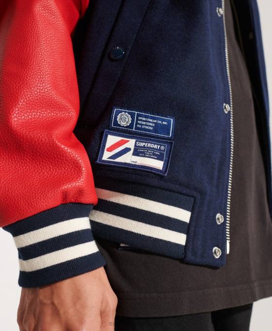 Superdry geacă de baseball de lână îmbrăcăminte marina bărbați JX0Z4628