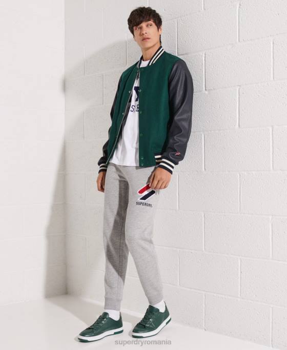 Superdry geacă de baseball de lână îmbrăcăminte verde bărbați JX0Z4728