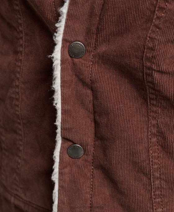 Superdry geacă de camioner cu snur sherpa îmbrăcăminte maro femei JX0Z3548