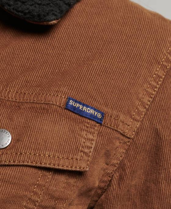 Superdry geacă de camioner cu snur sherpa îmbrăcăminte maro femei JX0Z5454