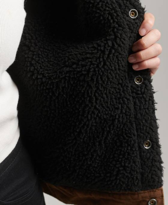 Superdry geacă de camioner cu snur sherpa îmbrăcăminte maro femei JX0Z5454