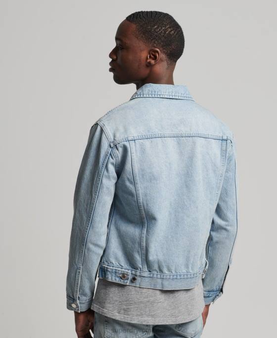 Superdry geacă de camioner de drumar îmbrăcăminte albastru deschis bărbați JX0Z4707