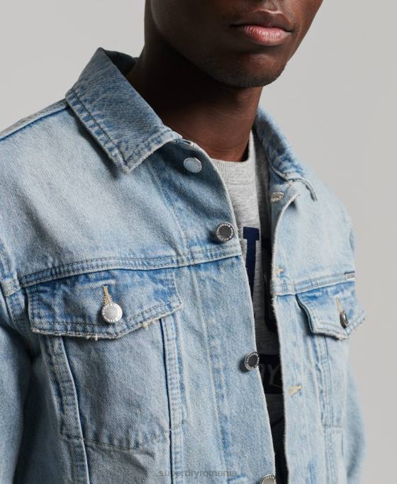 Superdry geacă de camioner de drumar îmbrăcăminte albastru deschis bărbați JX0Z4707