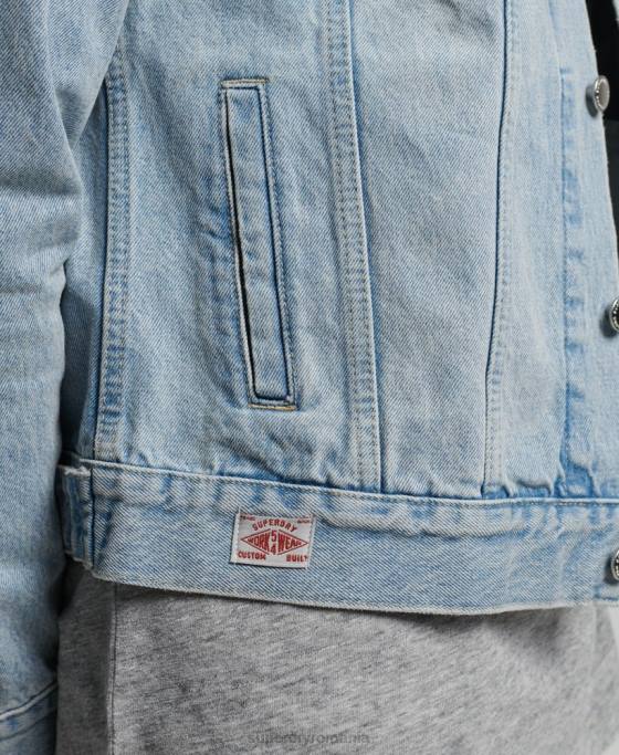 Superdry geacă de camioner de drumar îmbrăcăminte albastru deschis bărbați JX0Z4707