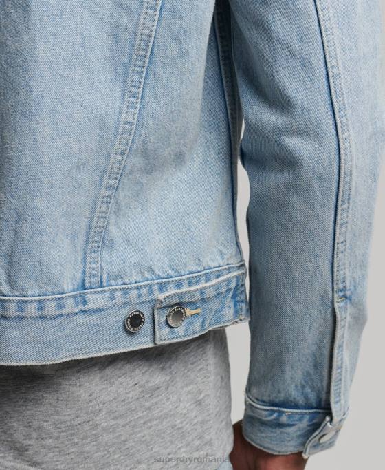 Superdry geacă de camioner de drumar îmbrăcăminte albastru deschis bărbați JX0Z4707
