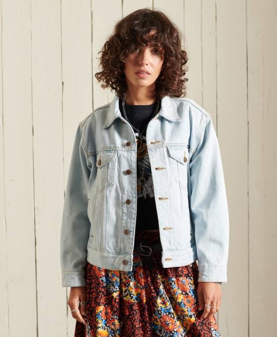 Superdry geacă de camionetă prieten îmbrăcăminte albastru deschis femei JX0Z5615