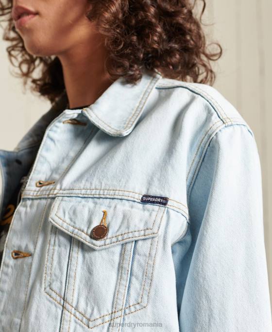 Superdry geacă de camionetă prieten îmbrăcăminte albastru deschis femei JX0Z5615