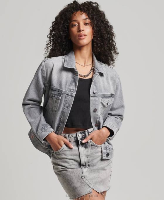 Superdry geacă de camionetă prieten îmbrăcăminte gri femei JX0Z5430