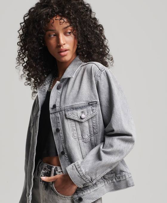 Superdry geacă de camionetă prieten îmbrăcăminte gri femei JX0Z5430