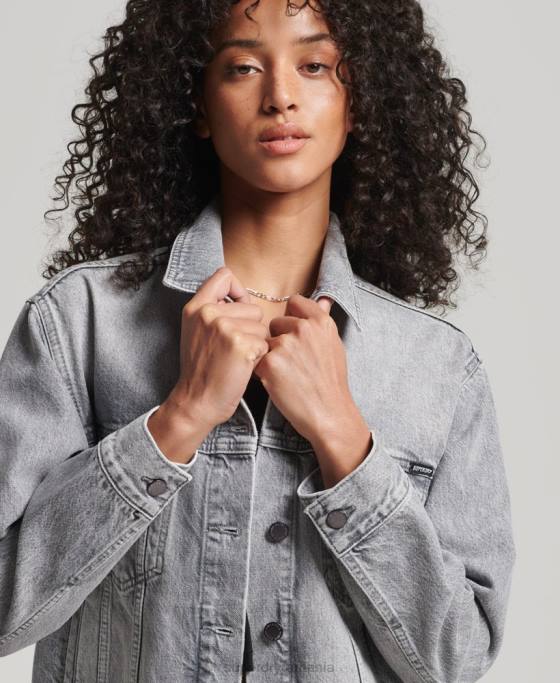 Superdry geacă de camionetă prieten îmbrăcăminte gri femei JX0Z5430