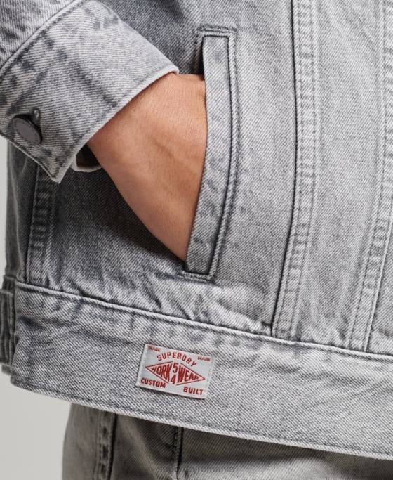 Superdry geacă de camionetă prieten îmbrăcăminte gri femei JX0Z5430