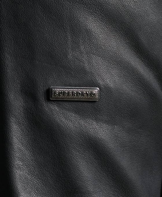 Superdry geacă de curse din piele ușoară hero îmbrăcăminte negru bărbați JX0Z4607