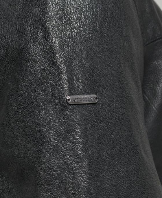 Superdry geacă de piele antrenor slim fit îmbrăcăminte negru bărbați JX0Z948