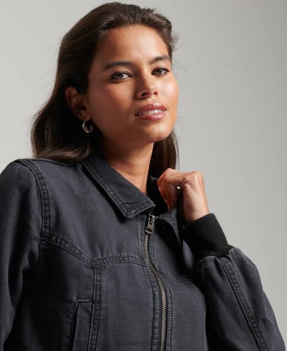 Superdry geacă de pânză indie club îmbrăcăminte negru femei JX0Z3733