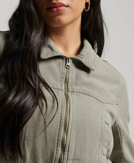 Superdry geacă de pânză indie club îmbrăcăminte verde femei JX0Z1956