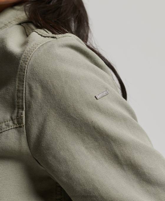 Superdry geacă de pânză indie club îmbrăcăminte verde femei JX0Z1956