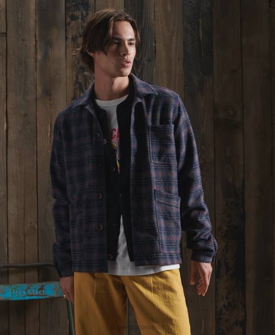 Superdry geacă din lână uscată ediție limitată îmbrăcăminte albastru bărbați JX0Z4761