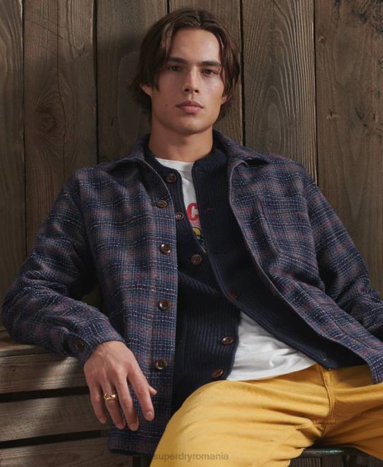 Superdry geacă din lână uscată ediție limitată îmbrăcăminte albastru bărbați JX0Z4761