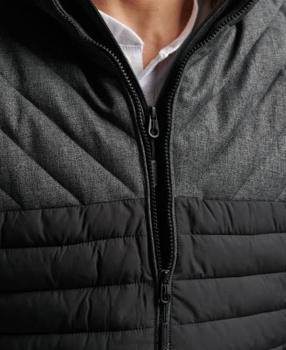 Superdry geacă fuji din tweed mix îmbrăcăminte gri inchis bărbați JX0Z4548