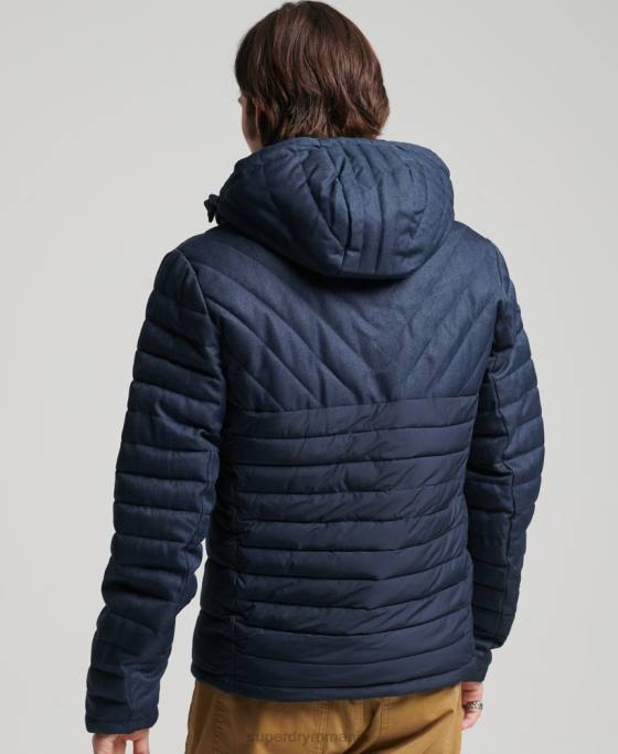 Superdry geacă fuji din tweed mix îmbrăcăminte marina bărbați JX0Z4625