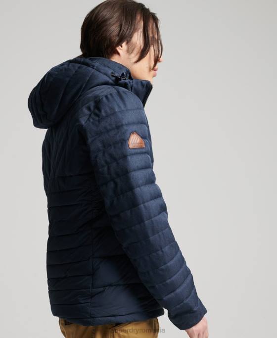 Superdry geacă fuji din tweed mix îmbrăcăminte marina bărbați JX0Z4625