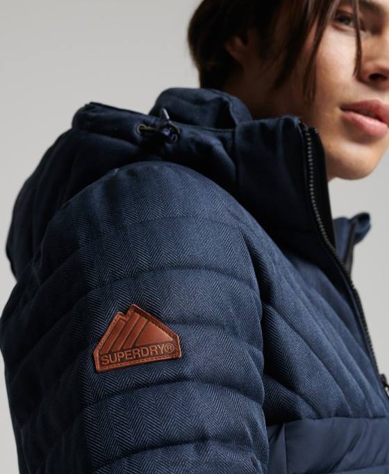 Superdry geacă fuji din tweed mix îmbrăcăminte marina bărbați JX0Z4625