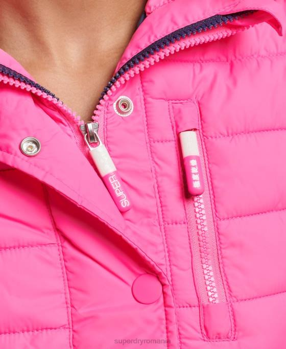 Superdry geacă fuji subțire cu glugă cu fermoar dublu îmbrăcăminte roz femei JX0Z5720