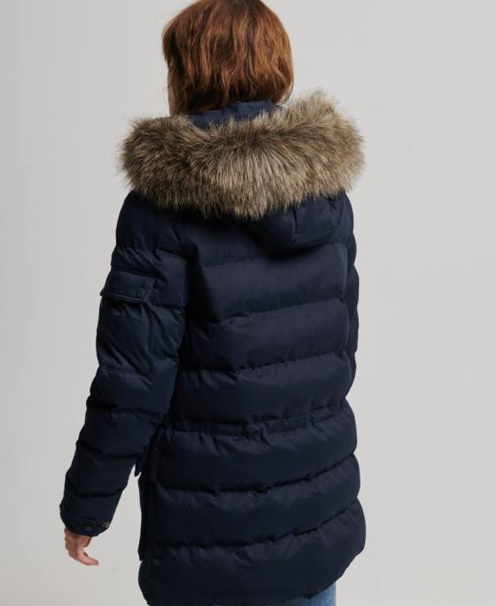 Superdry geacă parka expediție din microfibră îmbrăcăminte marina femei JX0Z3658