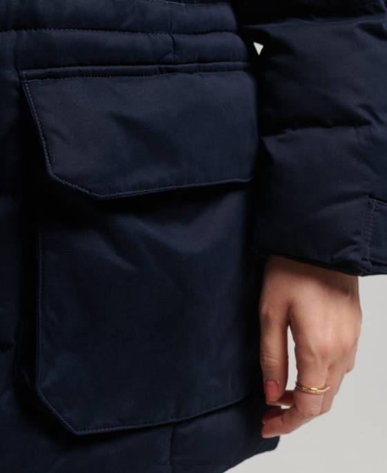 Superdry geacă parka expediție din microfibră îmbrăcăminte marina femei JX0Z3658