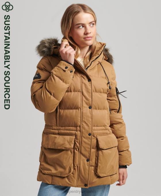 Superdry geacă parka expediție din microfibră îmbrăcăminte maro femei JX0Z3654