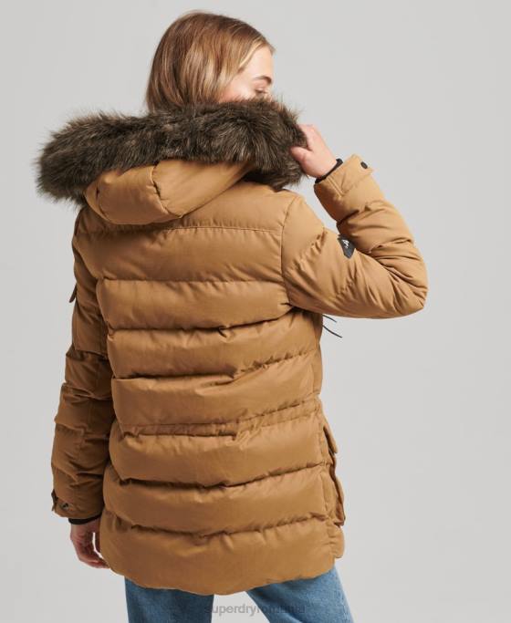 Superdry geacă parka expediție din microfibră îmbrăcăminte maro femei JX0Z3654