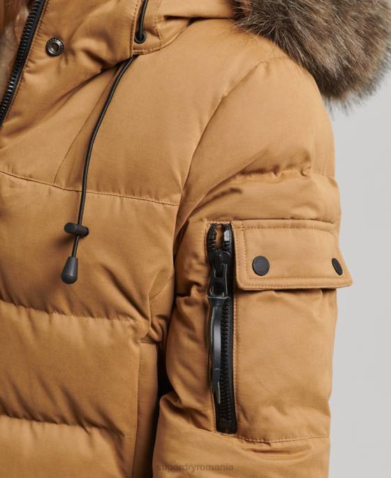 Superdry geacă parka expediție din microfibră îmbrăcăminte maro femei JX0Z3654